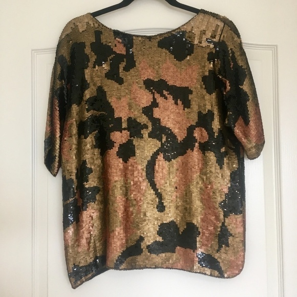 Vintage Sequin Silk Blouse Jean for Joseph Le Bon blouse top - Picture 3 of 8